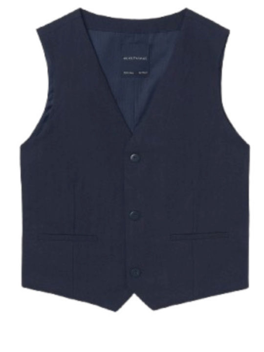 Kids Vest Cotton Navy Blue