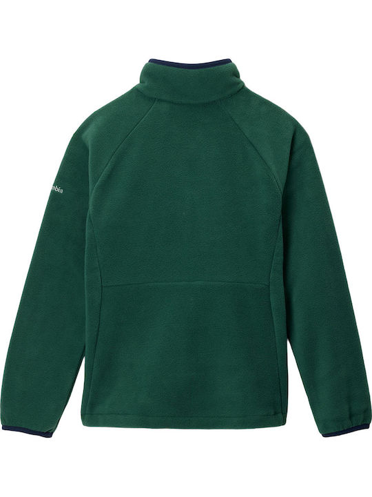 Kids Cardigan Fleece Rain Forest/collegiate Navy Fast Trek