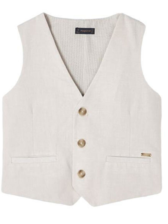 Kids Vest Cotton Beige
