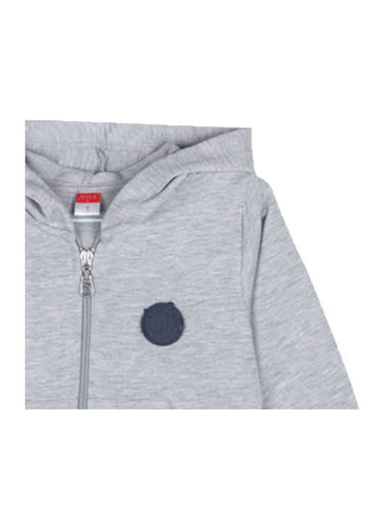 Kinder-Sweatshirt Strickjacke mit Kapuze und Taschen Graue
