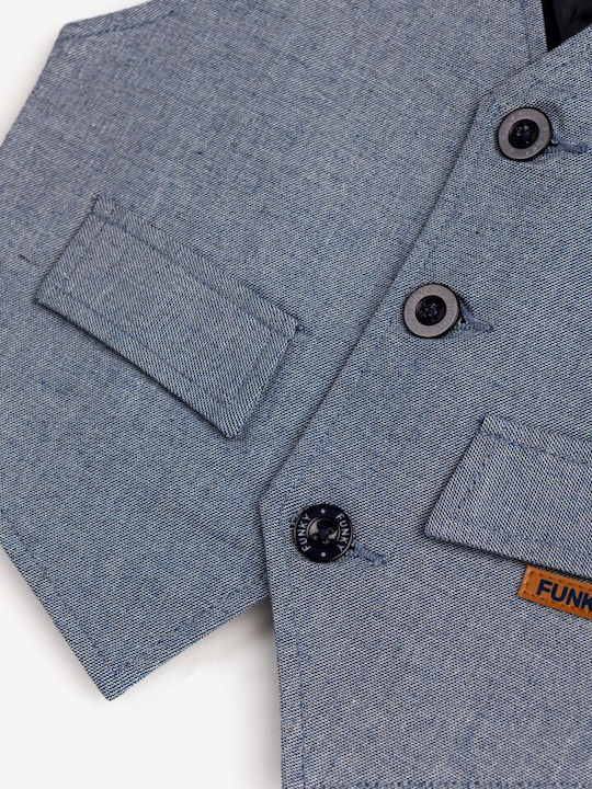 Kids Vest Cotton Blue