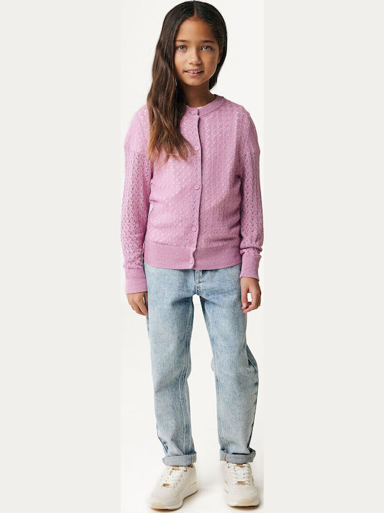 Kinderstrickjacke Gestrickt Lilac