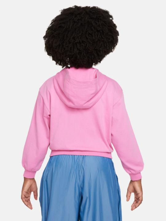 Kinder-Sweatshirt Strickjacke mit Kapuze und Taschen Fuchsie G Nsw Fz Hdy Jsy Lbr