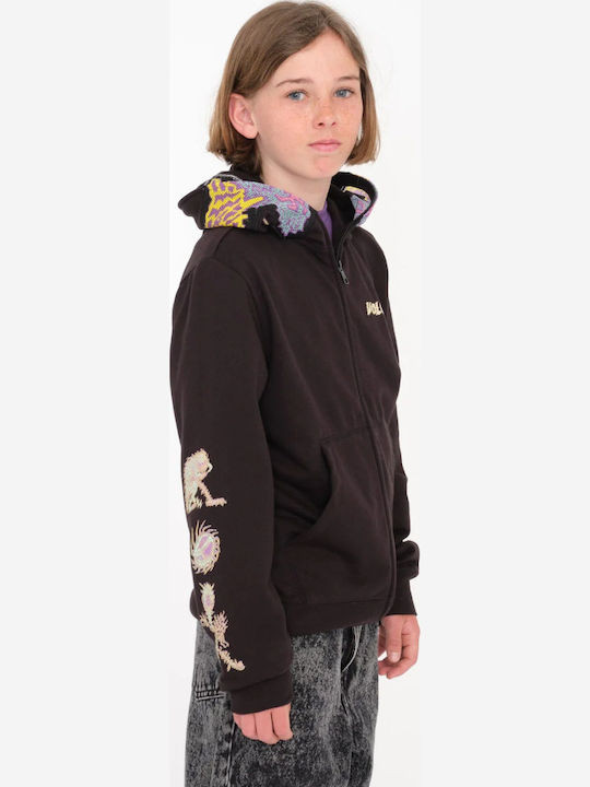 Kinderstrickjacke mit Kapuze Black Fa Tetsunori
