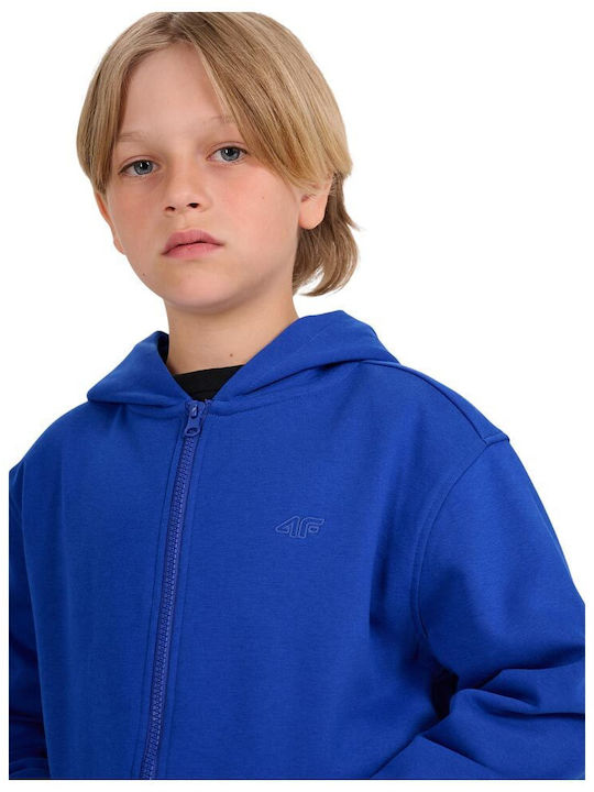 Kids Cardigan Cotton with Hood Blue