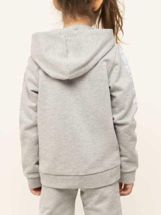 Kids Sweatshirt Cardigan Cotton with Hood Gray Active