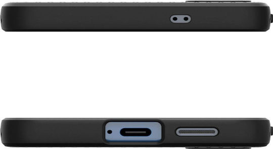 Spigen Liquid Air Umschlag Rückseite Silikon Set mit Glas Schwarz (Galaxy S25)