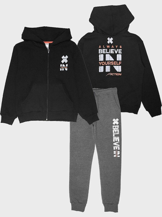 Kinder Trainingsanzüge Mit Jacke Schwarz 2Stücke