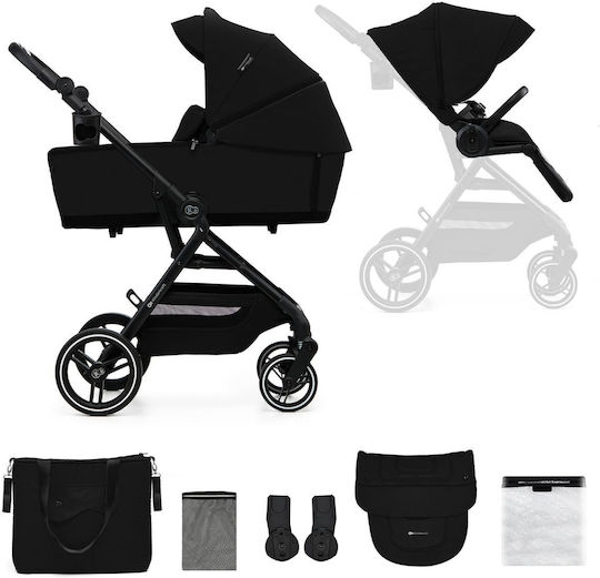 Kinderkraft Yoxi Reglabil 2 în 1 Cărucior pentru copii Potrivit pentru Nou-născut negru pur 11kg