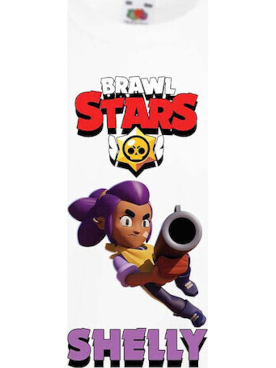 Детска тениска Tralala Brawl Stars Shelly 3 Бяла