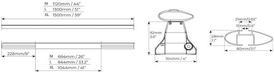 Menabo 130cm. pentru Opel Combo 2018+ (Set cu picioare)