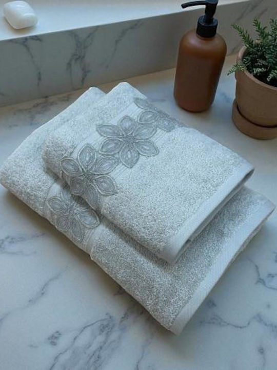 Linea Home Комплект Кърпи за Баня 2бр Como Gray Тегло 500гр/кв.м