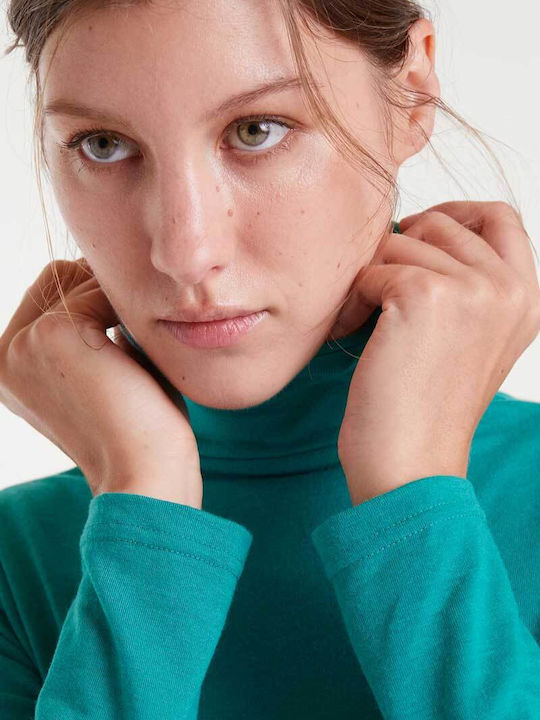 Summer Women's Blouse Long Sleeve Green