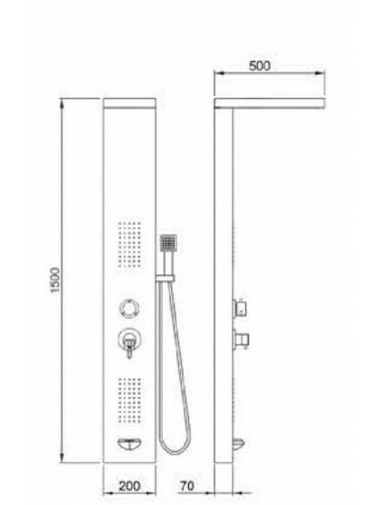 Tema Hydro-Massage-Säule Silber