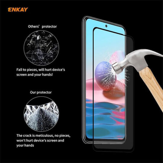 Enkay Vollkleber Vollflächig gehärtetes Glas (Xiaomi Redmi Note 10, Xiaomi Redmi Note 10s)