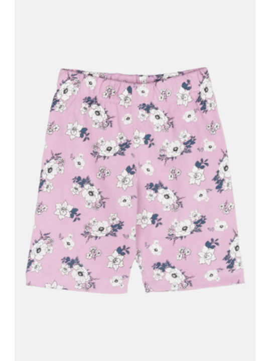 Kids Leggings Set Cycling Short Lilac Floral/Blue
