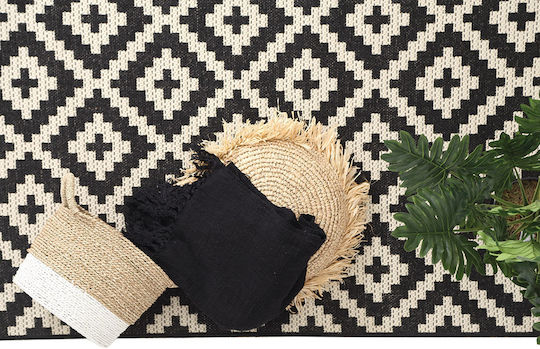Royal Carpet Flox 721K Χαλί Διάδρομος Καλοκαιρινό Ψάθινο Black 67x240cm