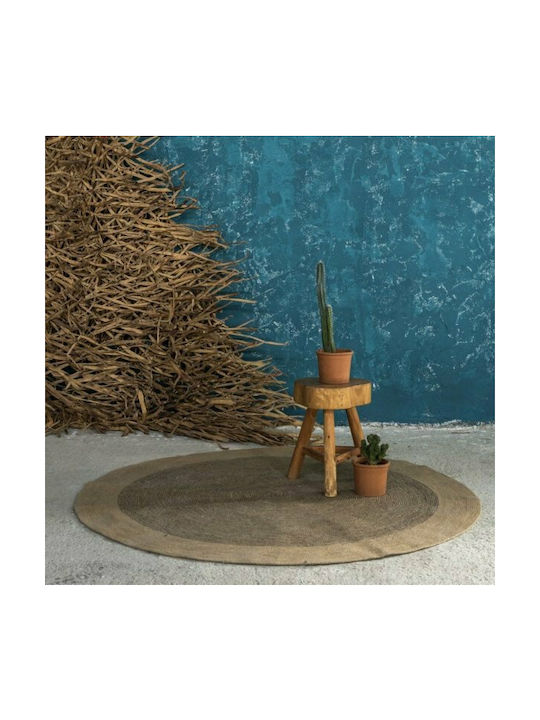 Nima Bergren Teppich Rund Sommer aus Jute Beige