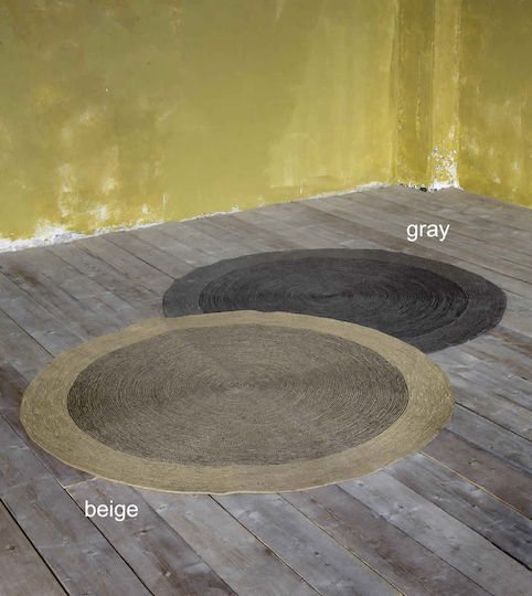 Nima Bergren Χαλί Στρογγυλό Καλοκαιρινό από Γιούτα Beige Φ150cm