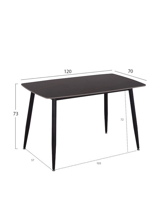 Τραπεζαρία Raven με 4 Καρέκλες 70x120εκ.