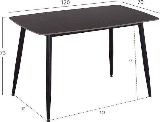 Τραπεζαρία Raven με 4 Καρέκλες 70x120εκ. Τραπεζαρία Raven με 4 Καρέκλες 70x120εκ.