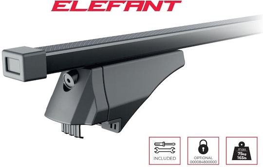 Menabo Μπάρες Οροφής Ατσάλινες 120εκ. για Seat Altea 2009+ (Σετ με πόδια) Μαύρες