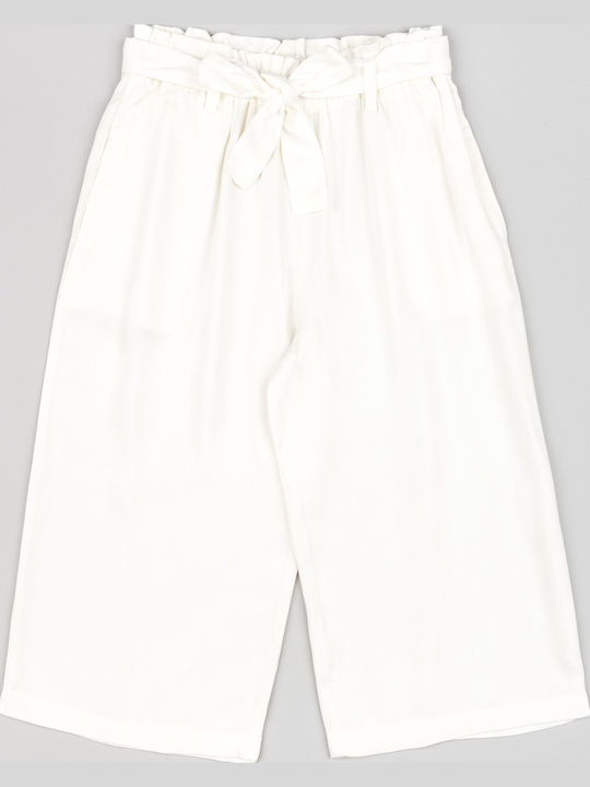 Kids' Fabric Palazzo Pants Ecru
