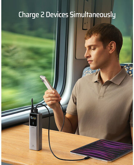 Cuktech 1C1A Power Bank 10000mAh 150W με Θύρα USB-A και Θύρα USB-C Γκρι