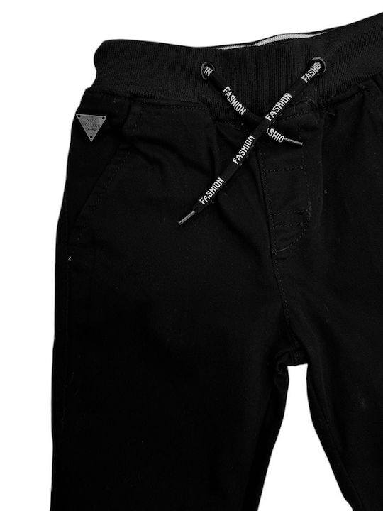 Pantaloni Cargo din Material Textil pentru Copii Negru