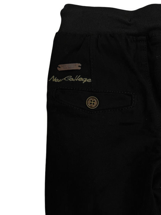 Pantaloni Cargo din Material Textil pentru Copii Negru