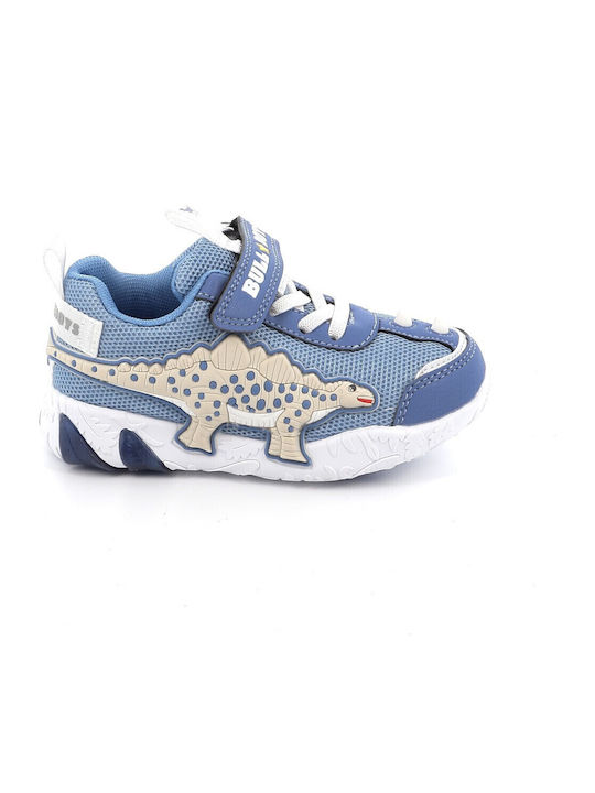 Παιδικά Sneakers με Σκρατς & Φωτάκια Μπλε