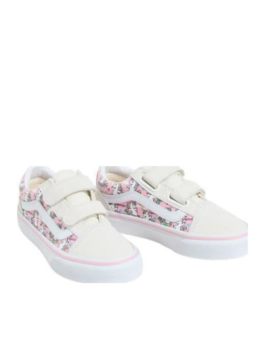 Old Skool V Kinder Sneakers mit Klettverschluss Weiß
