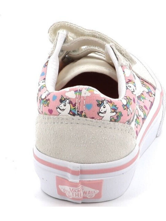 Old Skool V Kinder Sneakers mit Klettverschluss Weiß