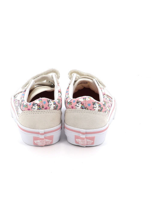 Old Skool V Kinder Sneakers mit Klettverschluss Weiß