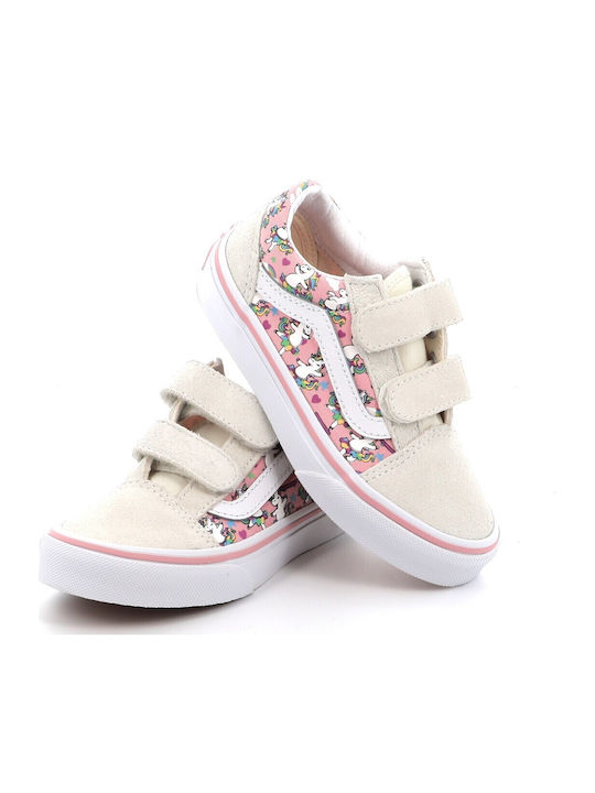 Old Skool V Kinder Sneakers mit Klettverschluss Weiß
