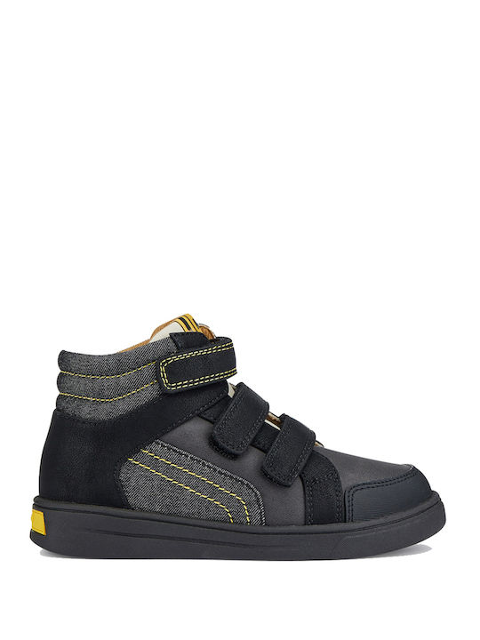 Παιδικά Sneakers High με Σκρατς Μαύρα