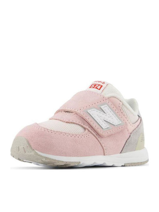 574 New-b Kinder Sneaker Anatomisch mit Bügel- und Schleifenverschluss Rosa