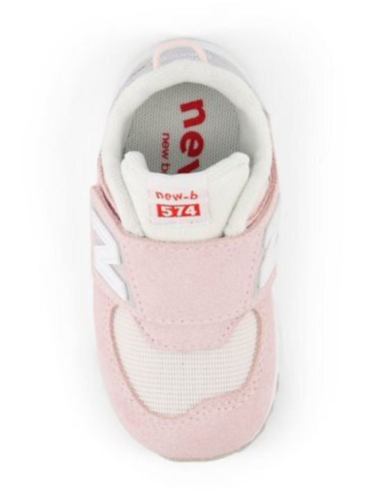 574 New-b Kinder Sneaker Anatomisch mit Bügel- und Schleifenverschluss Rosa