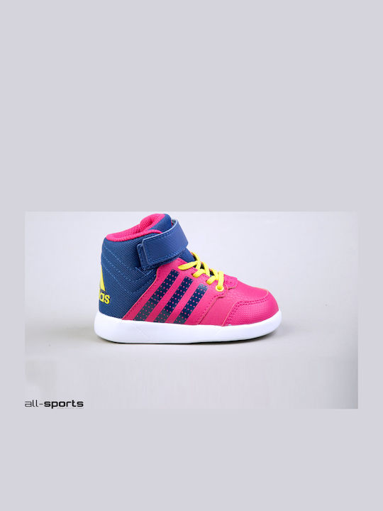 Jan BS 2 Mid I Παιδικά Sneakers High με Σκρατς Uniink Blue / Bold Pink / Cloud White
