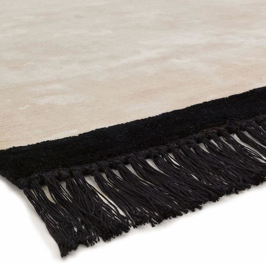 Asiatic London Elgin Handgefertigt Teppich Rechteckig Synthetisch,Polyester/Cotton/Leather mit Fransen Cream/black