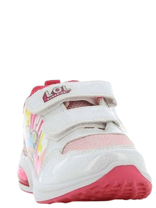 Kinder Sneakers mit Klettverschluss & Lichtern Weiß