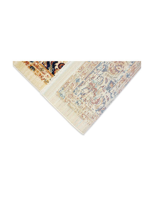 Balsan Teppich Rechteckig Synthetisch,Polyester/Cotton/Leather mit Fransen Ziegler Ivory Navy