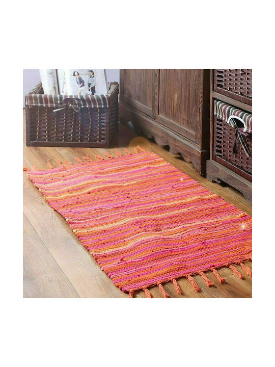 Sidirela Fiesta Βαμβακερό με Κρόσια 60x190cm Πορτοκαλί