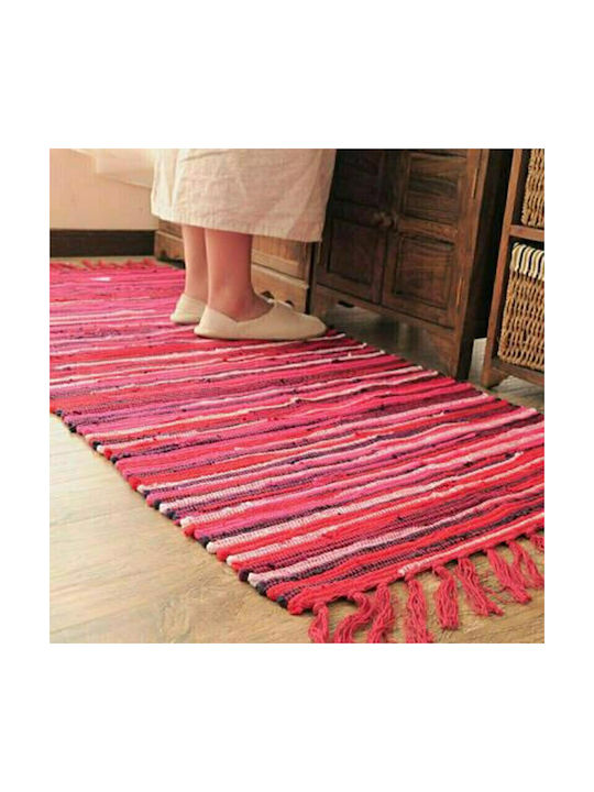 Sidirela Fiesta Rug Rectangular Cotton with Fringes Orange