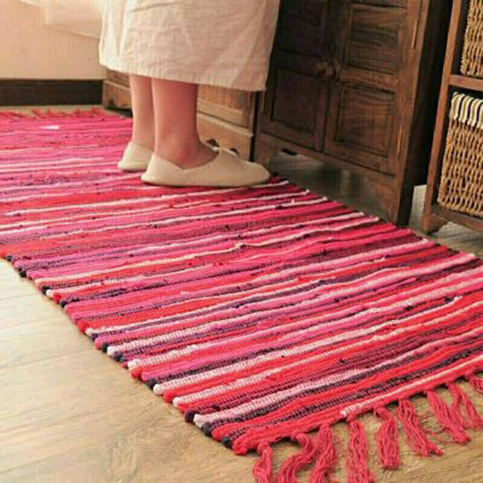 Sidirela Fiesta Rug Rectangular Cotton with Fringes Orange