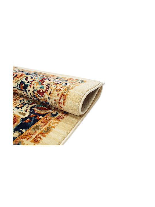 Balsan Teppich Rechteckig Synthetisch,Polyester/Cotton/Leather mit Fransen Ziegler Ivory Navy
