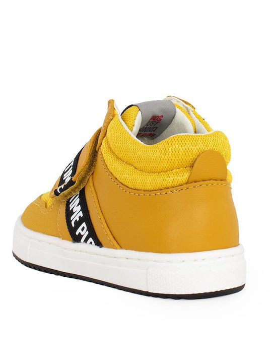 Παιδικά Sneakers High Ανατομικά με Σκρατς Κίτρινα