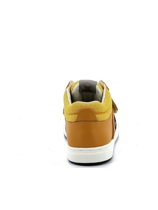 Παιδικά Sneakers High Ανατομικά με Σκρατς Κίτρινα