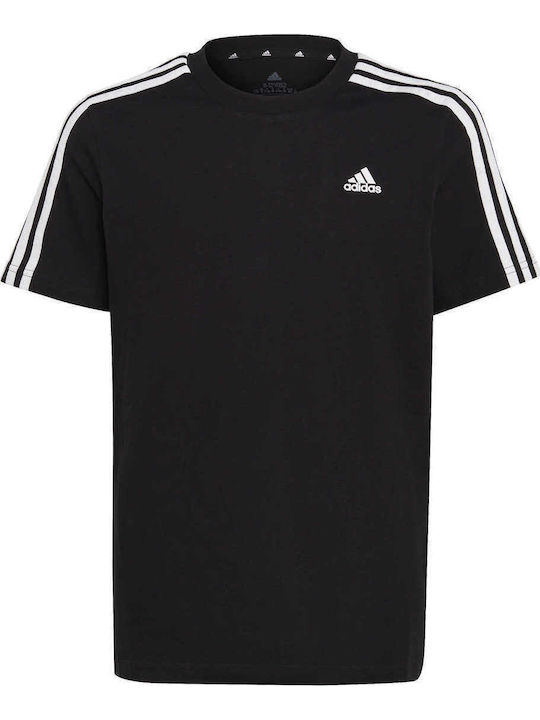 Kinder-T-Shirt Schwarz Essentials 3-Stripes