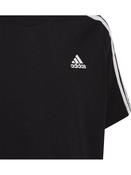 Kinder-T-Shirt Schwarz Essentials 3-Stripes